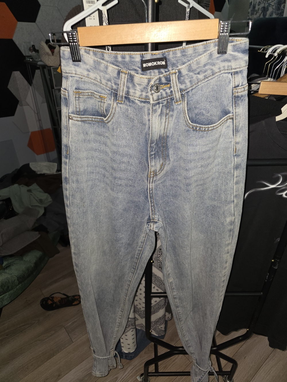 Momokrom Women's High-Rise Light Blue Jeans